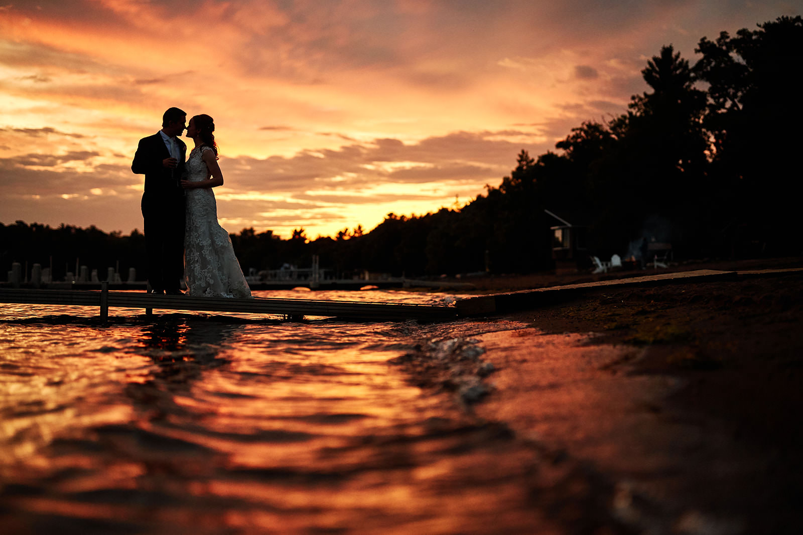 Sunset silhouette on Gull Lake beach — golden hour at Grand View Lodge — Tim Larsen Photography, Brainerd Lakes MN
