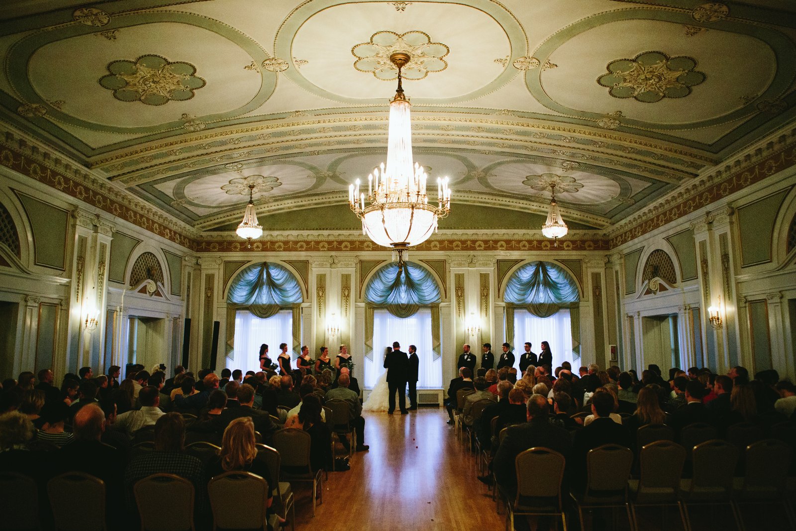 Ceremony moment at the Greysolon Ballroom — winter wedding in Duluth — Tim Larsen Photography, Duluth MN