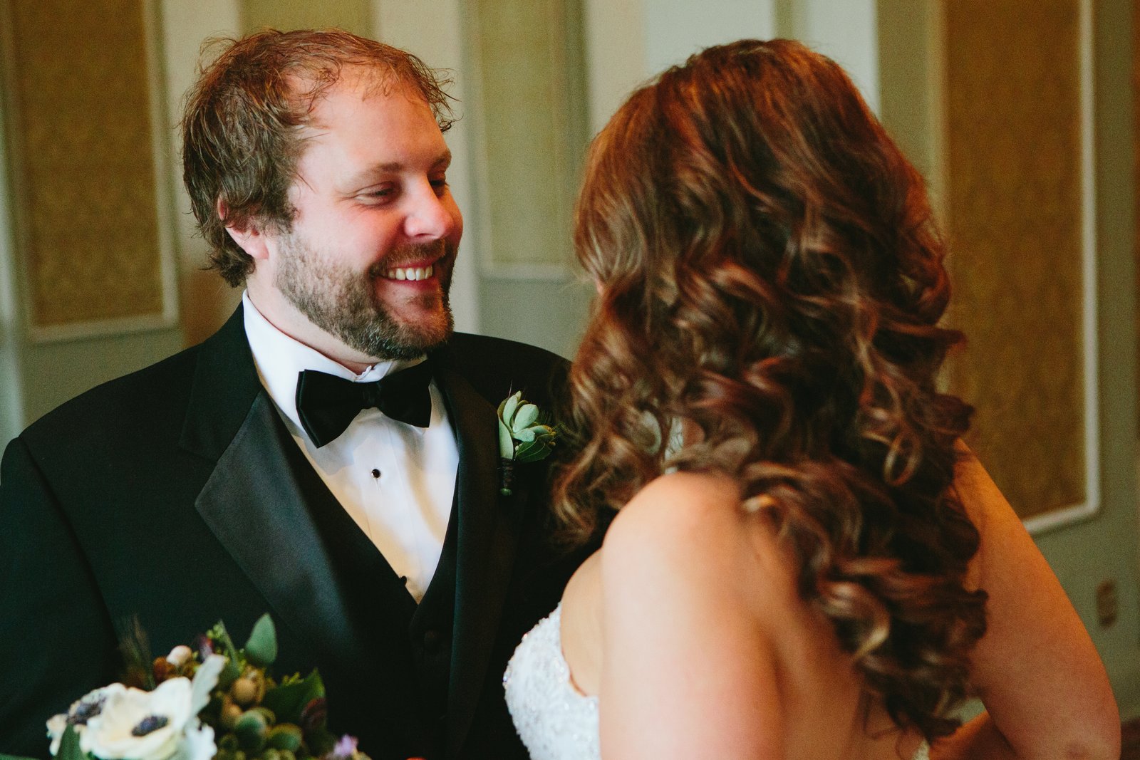 First look inside the Greysolon Ballroom — winter wedding — Tim Larsen Photography, Duluth MN