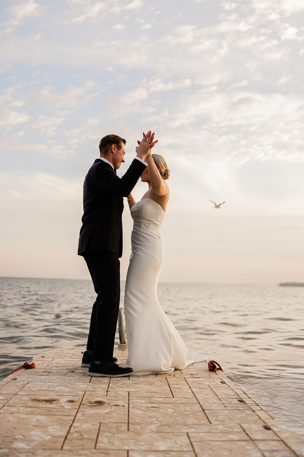 Night portrait on the Grand Staircase — lanterns and flowers — Tim Larsen Photography, Brainerd Lakes MN