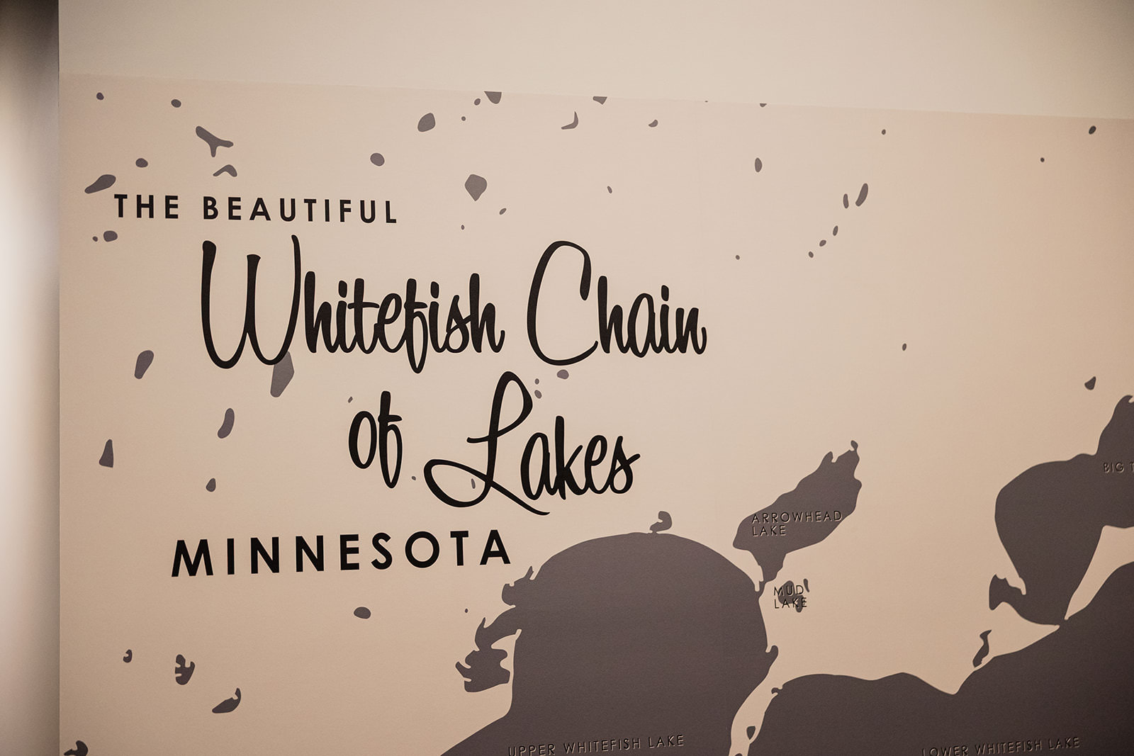 Whitefish Chain of Lakes wall mural inside The Cove — Crosslake, MN
