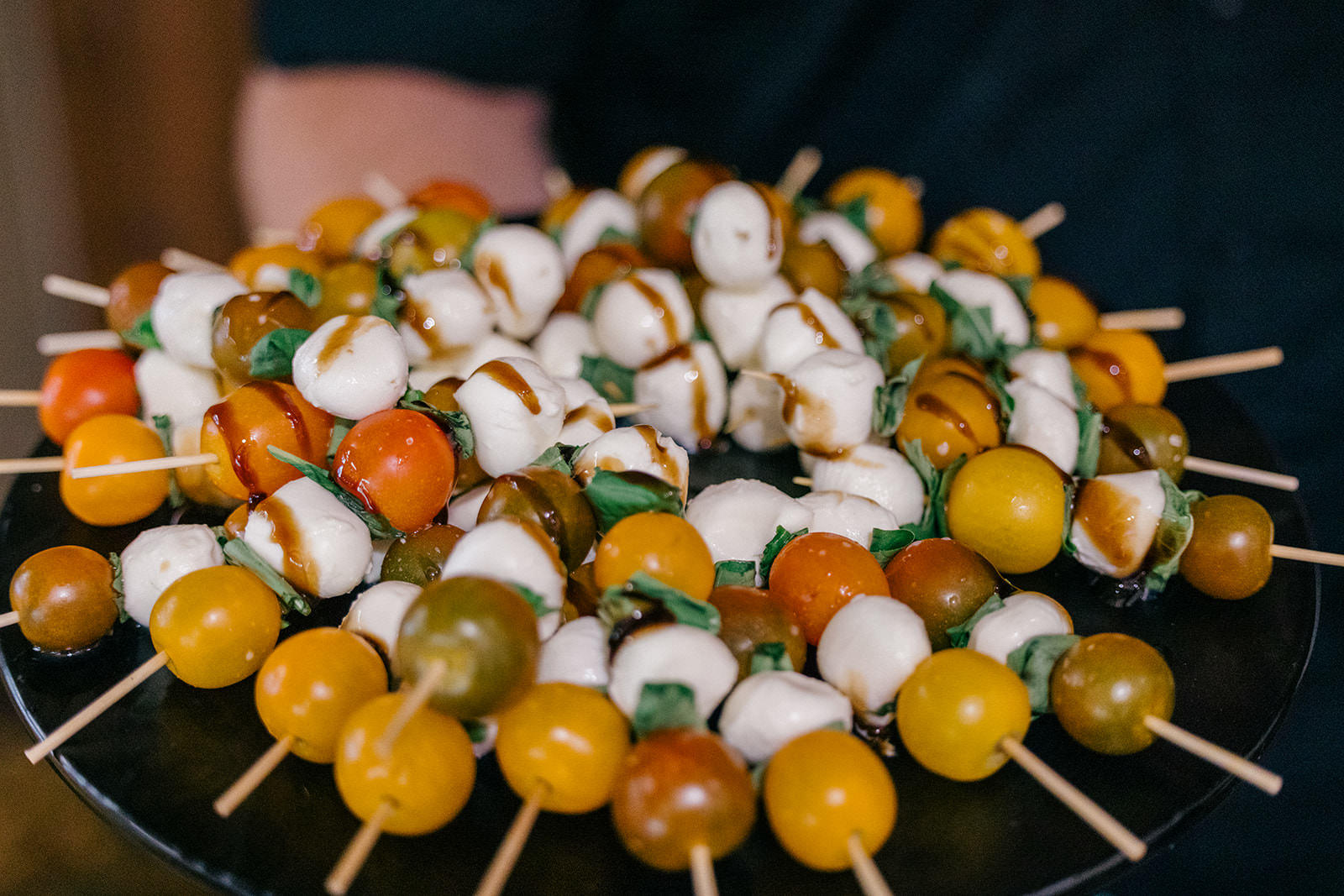 Caprese skewers appetizer — cocktail hour at Grand View Lodge — Tim Larsen Photography, Brainerd Lakes MN
