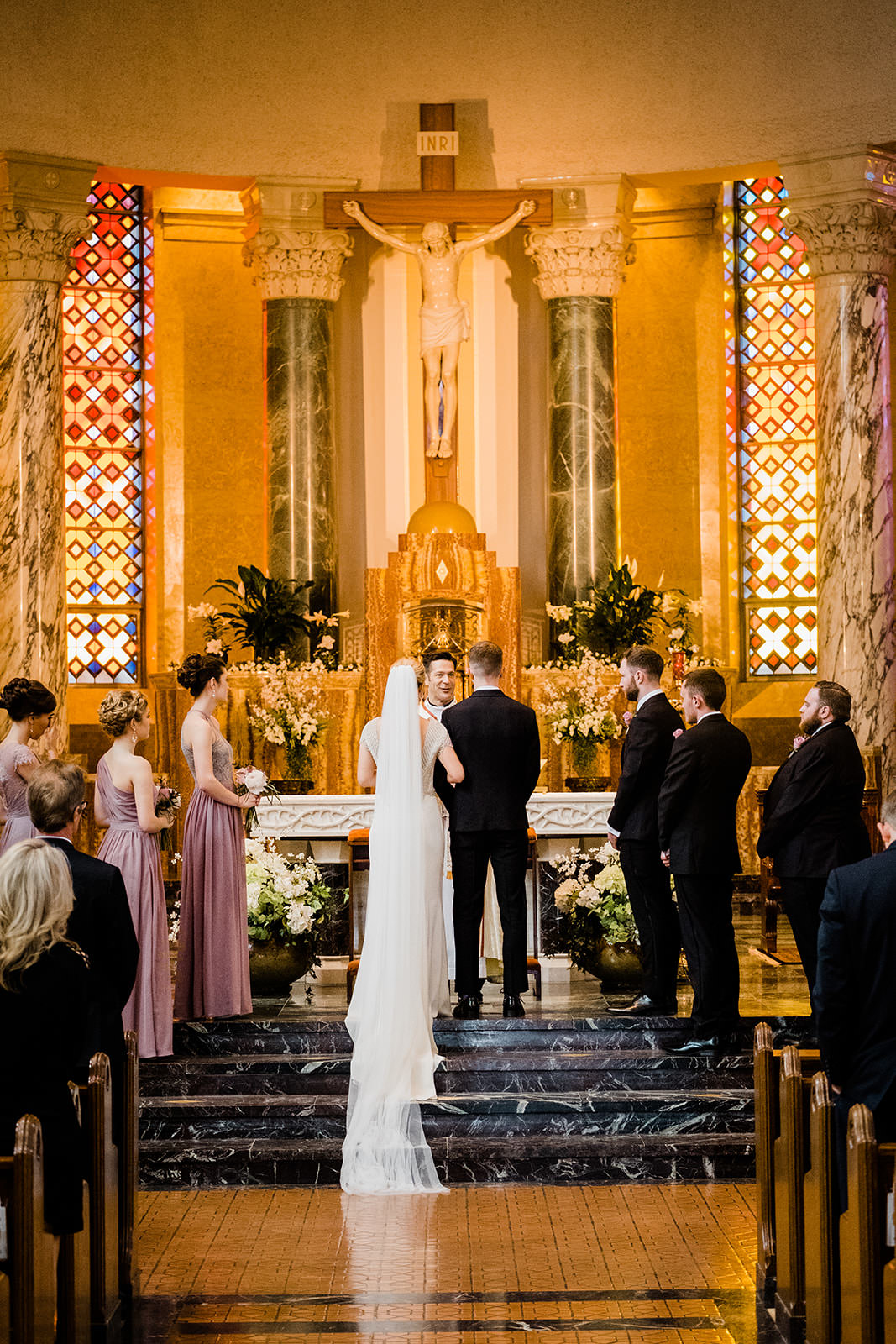 Ceremony at the golden altar — cathedral wedding in Duluth — Tim Larsen Photography, Brainerd Lakes MN